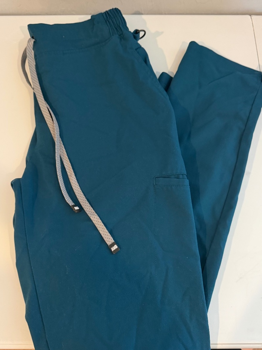 Medgear Women's Scrub Pants Straight Leg in Teal Caribbean Blue Size S